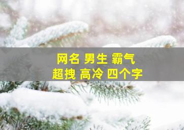 网名 男生 霸气 超拽 高冷 四个字